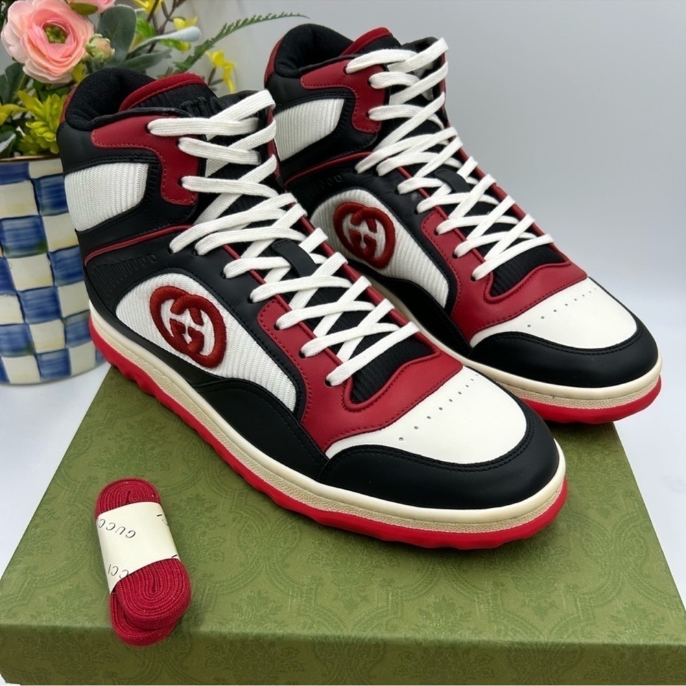 Men’s Gucci Mac 80 high top leather sneaker size 10 made in Italy